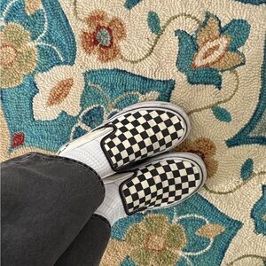 Vans Black and White Checkerboard Slip-On Sneakers